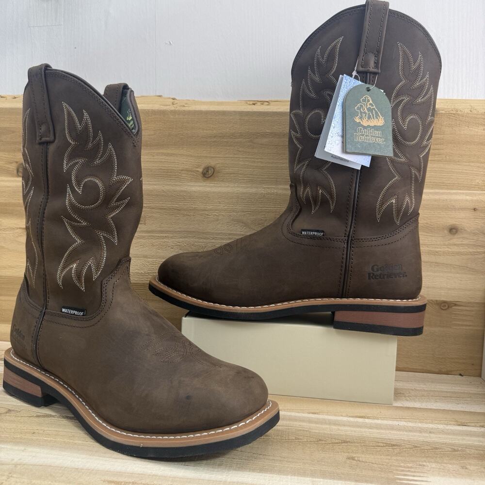 Golden Retriever Western G11242N Work Boots Square Toe Pull on Men’s Size 11
